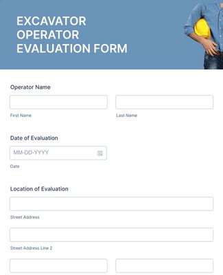 mini excavator risk assessment|excavator operator evaluation form.